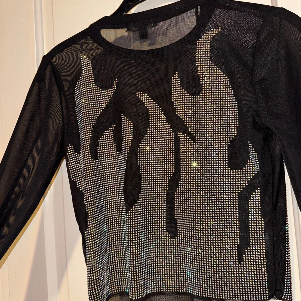 Mesh Rhinestone Top - Picture 5 of 7